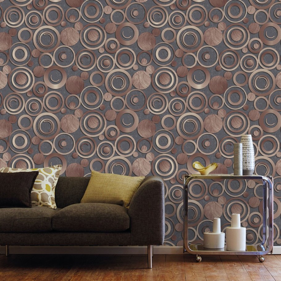 Обои в кружочек на стену