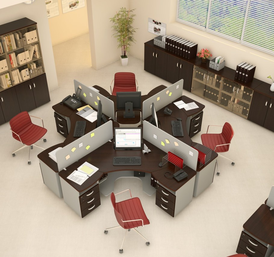 Расстановка столов в офисе