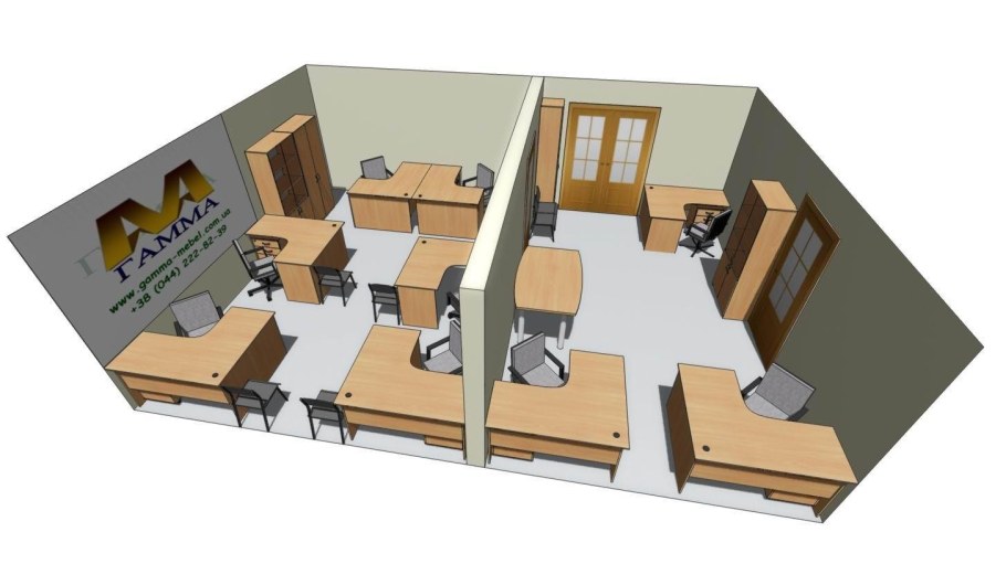 Расположение столов в офисе