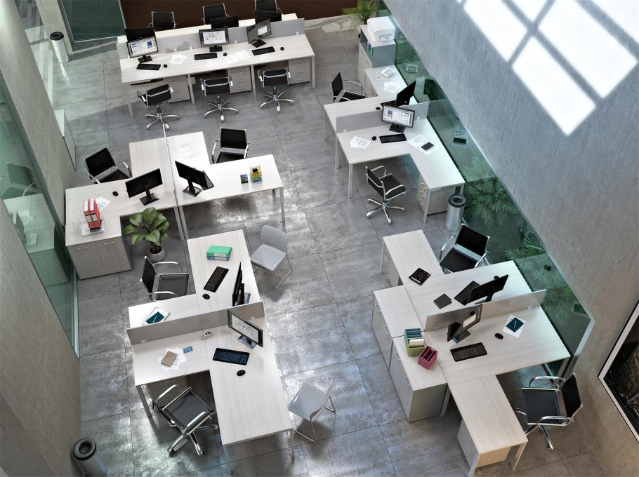 Расстановка столов в офисе