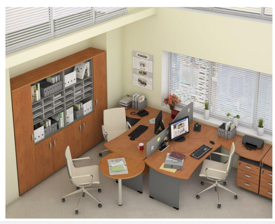 Берлин Berlin рабочее место с тумбой правое 160х140х74