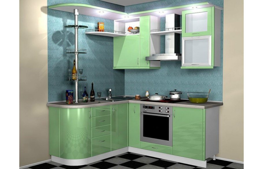 Угловые кухни для маленькой кухни