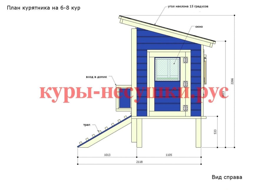 Схема курятника на 10 кур своими руками чертежи