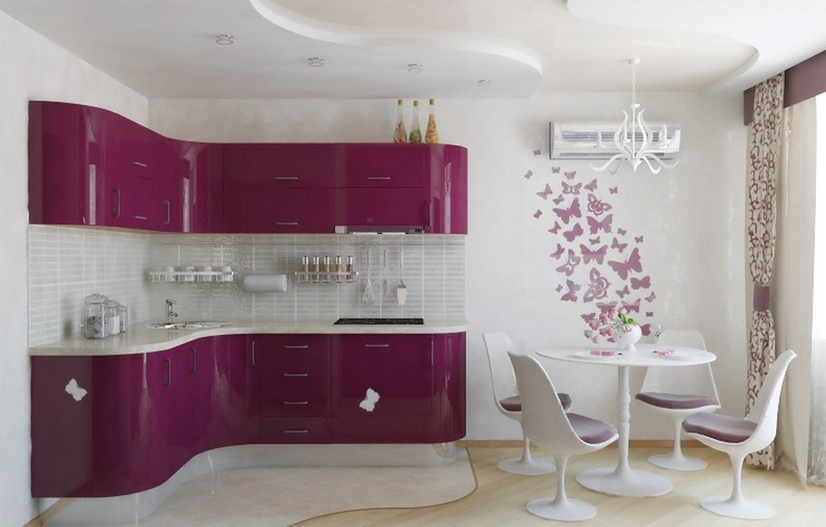 Кухня в фиолетовом цвете