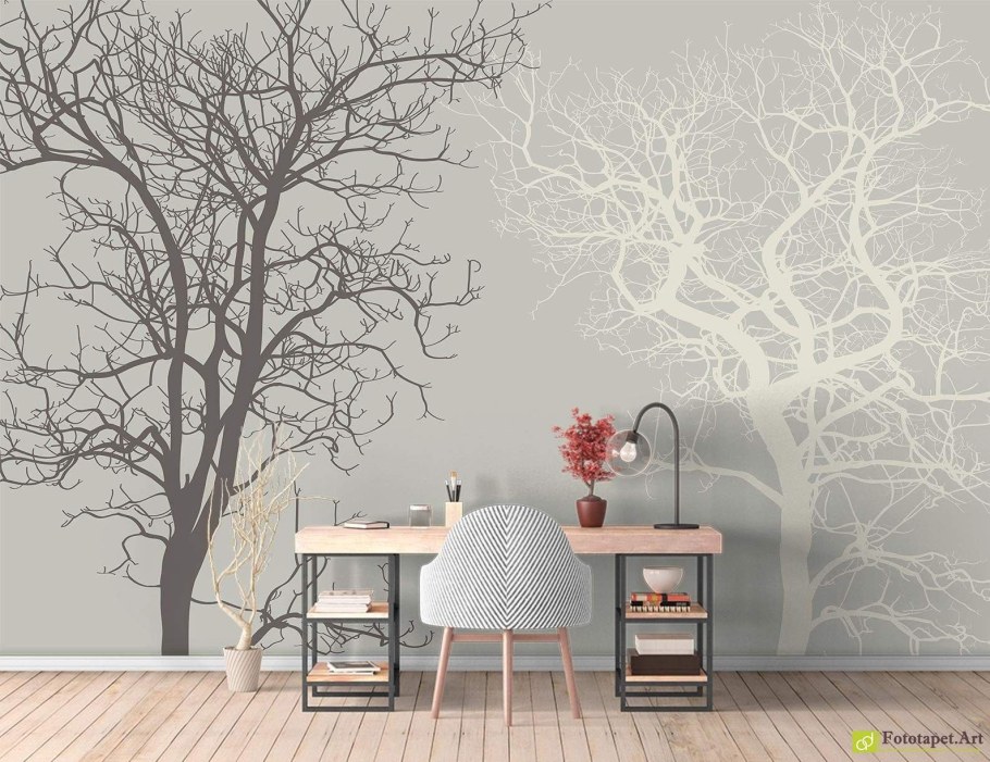Фотообои дерево на стене