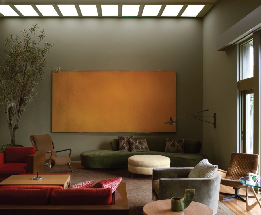 Зеленый и терракотовый цвет в интерьере