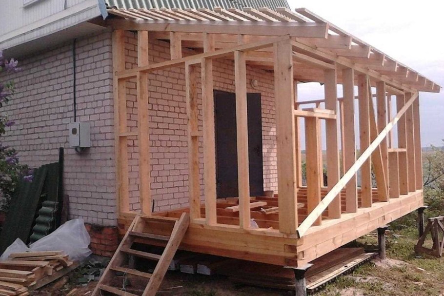 Каркасная пристройка к дому