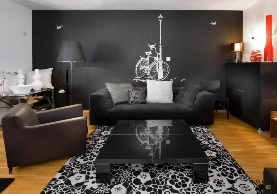 Черно белый интерьер