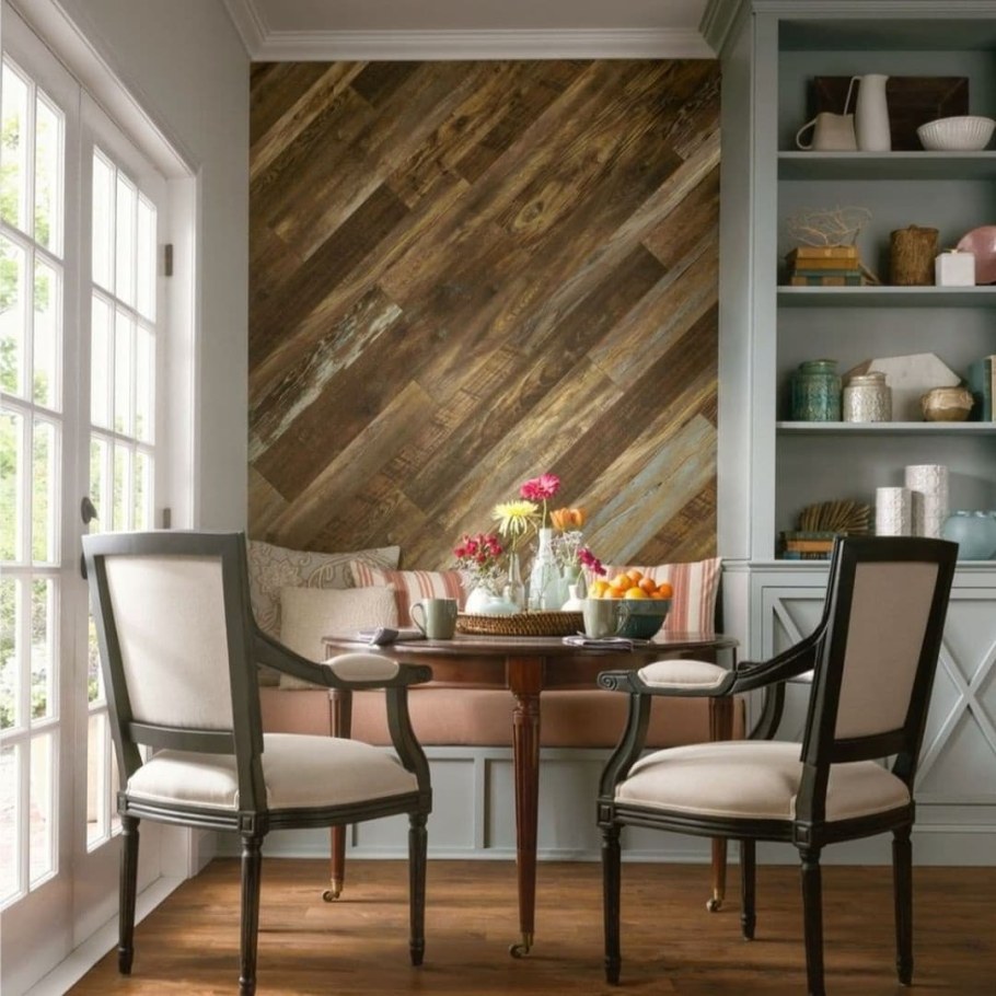 Ламинат на стене в интерьере ку