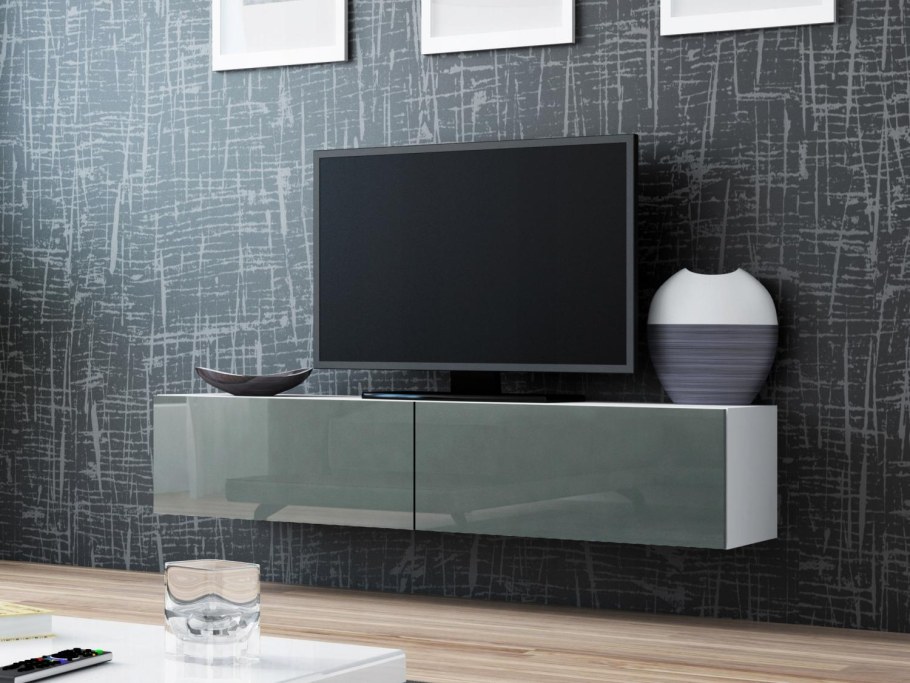 Тумба для ТВ Vigo New 140, черный / черный глянец