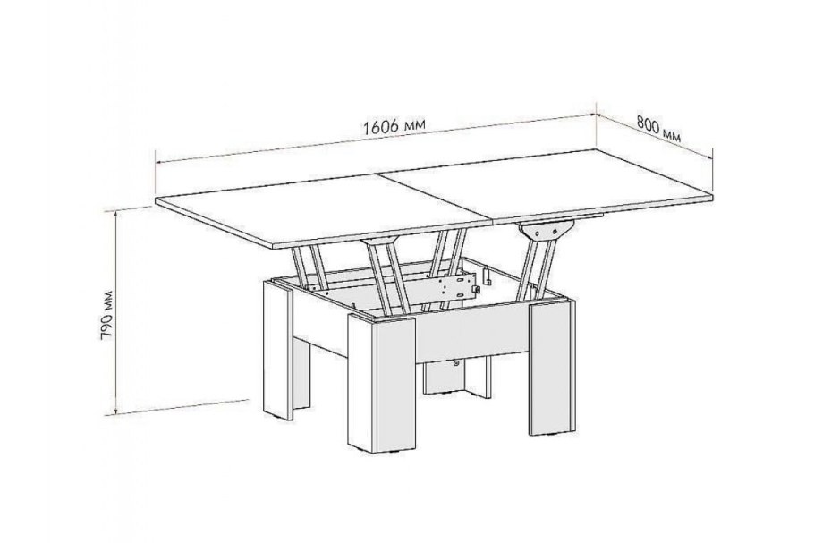 Стол трансформер 80х80