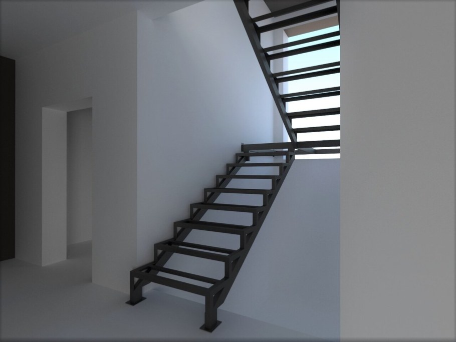 Лестница из металлокаркаса