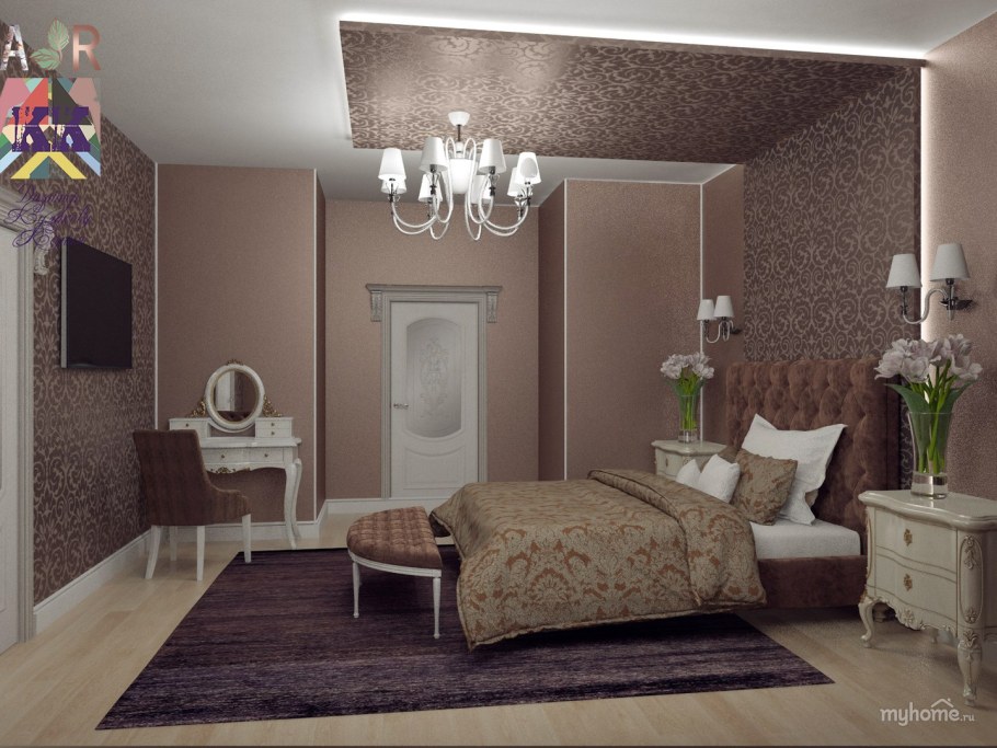 Спальня в цвете какао