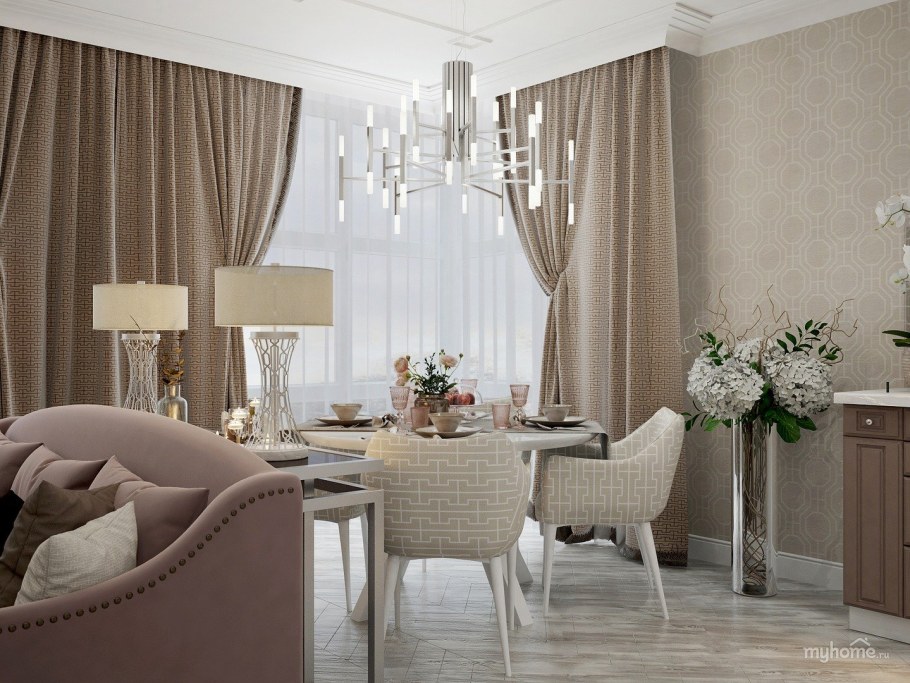 Гостиная в кофейно бежевых тонах