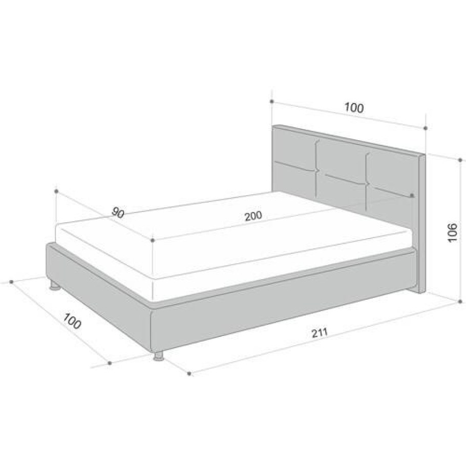 Габариты кровати 160 Аскона