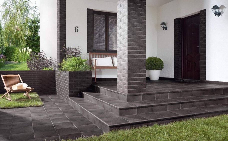 Отделка крыльца плиткой