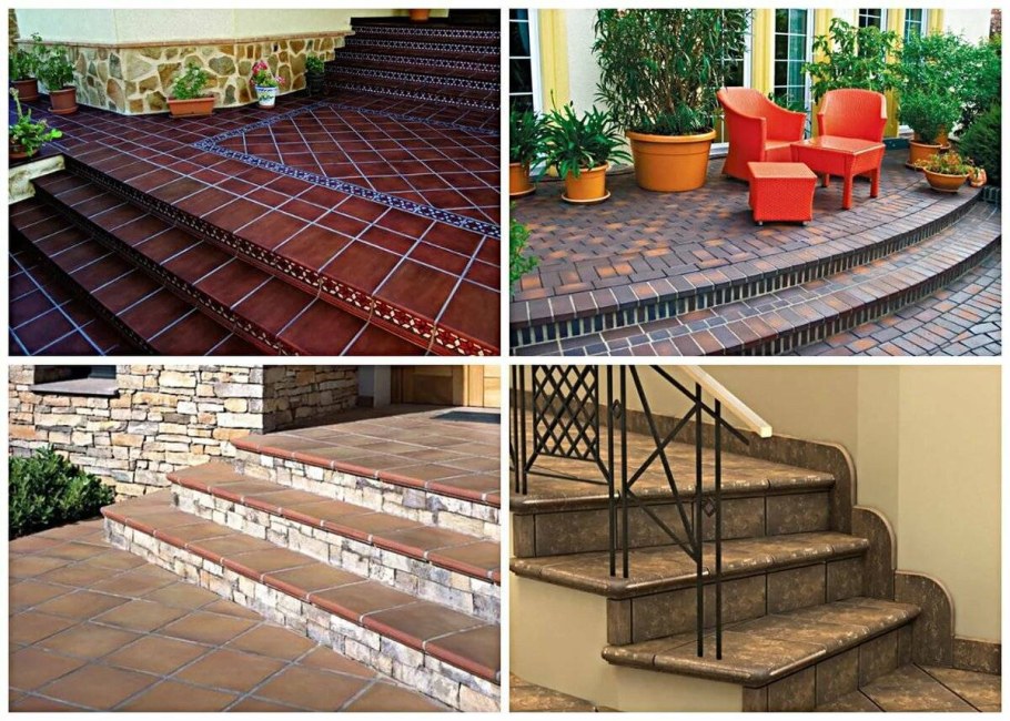 Облицовка ступеней крыльца плиткой