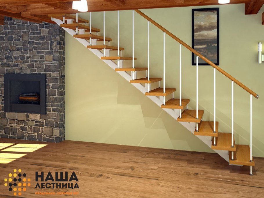 Одномаршевая лестница на 2 этаж