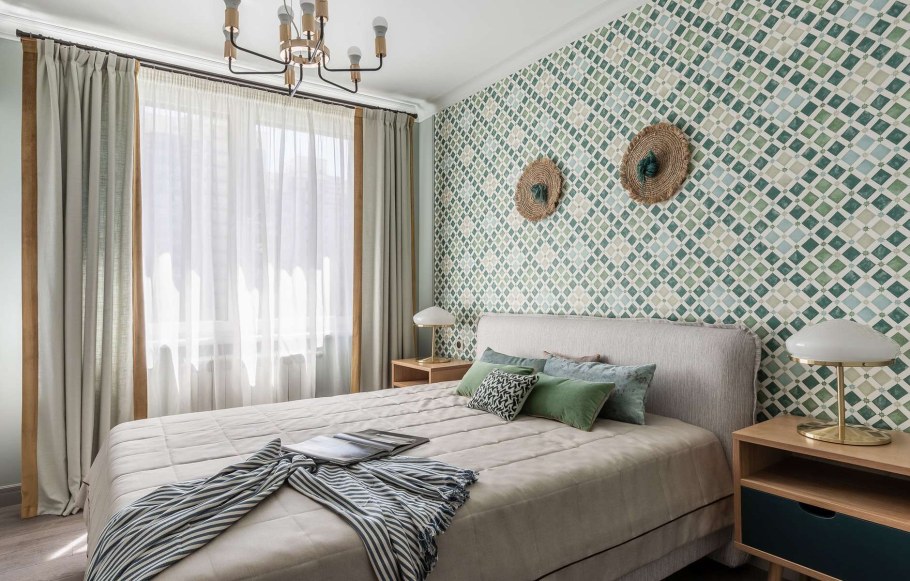 Стильные обои в спальню