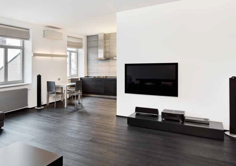 Ламинат в гостиной в интерьере