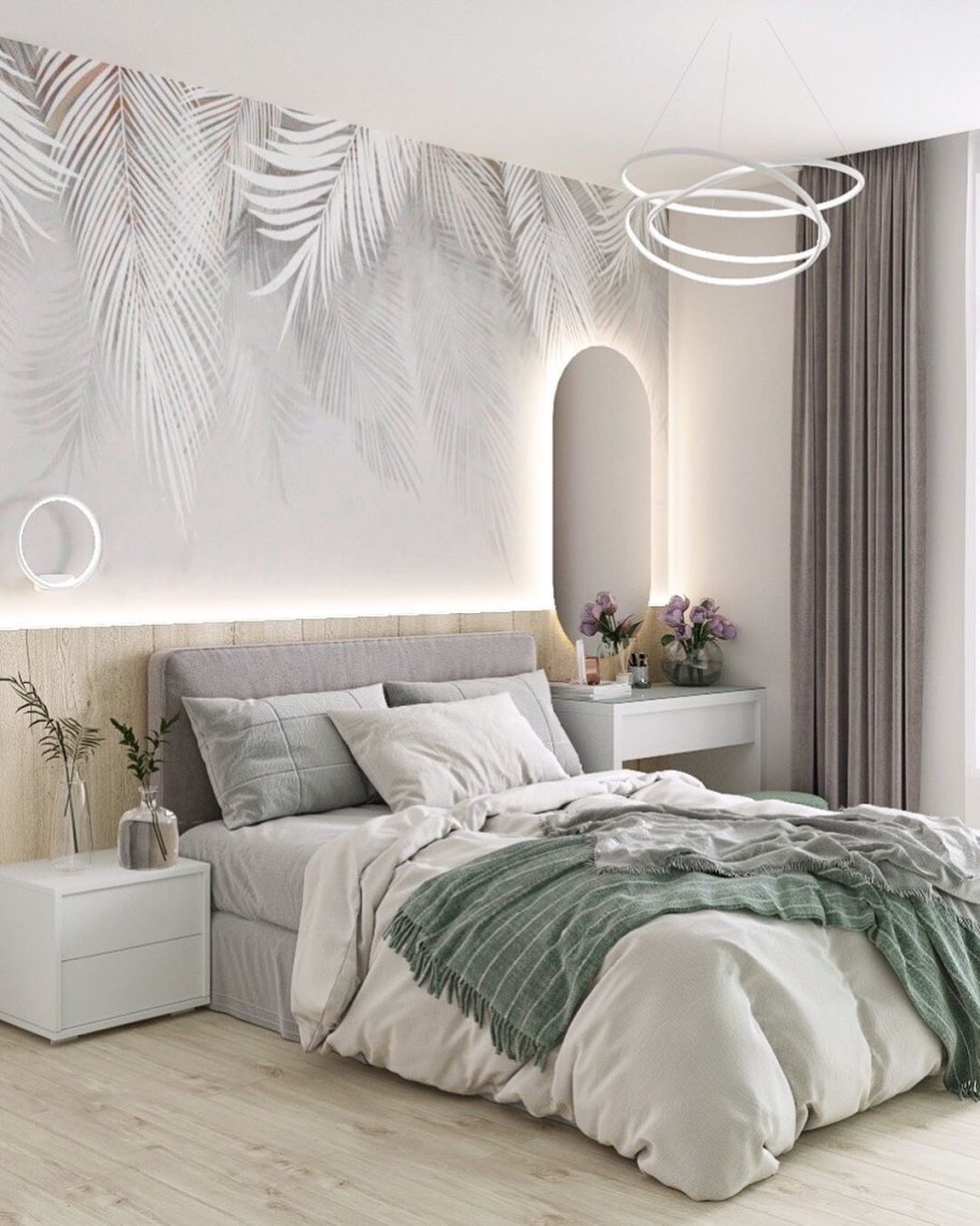 Стильная спальня в светлых тонах