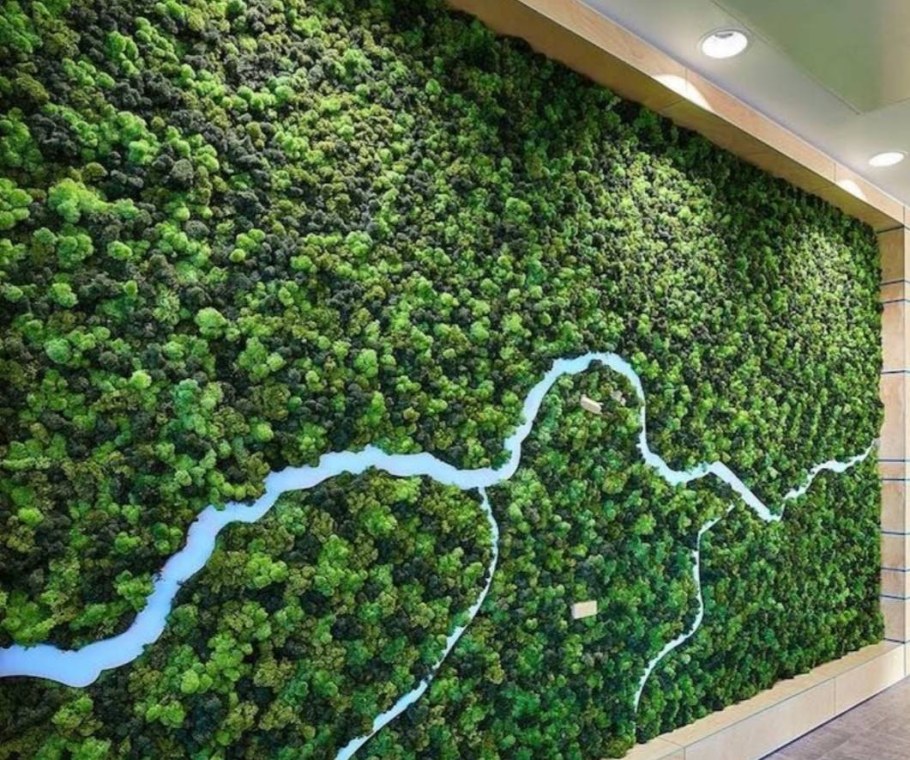 Стена из стабилизированного мха