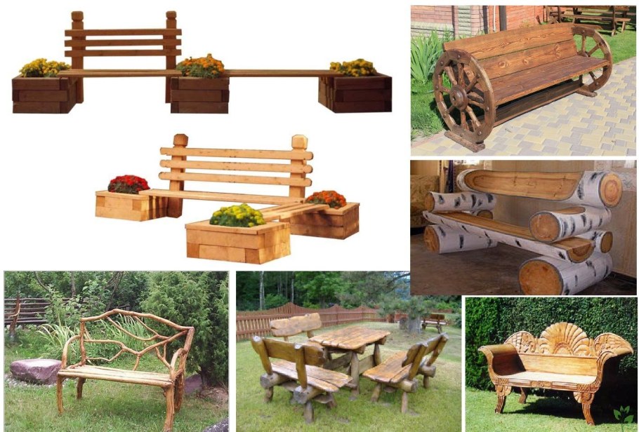 Оригинальные скамейки для дачи