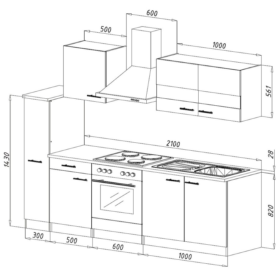 Высота кухонного гарнитура от пола со столешницей стандарт