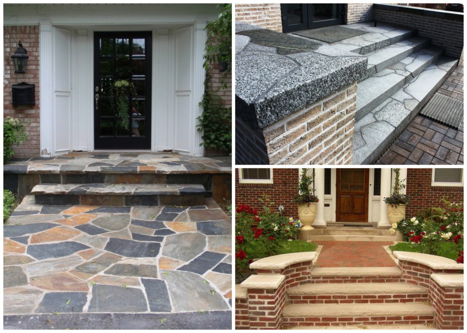 Отделка крыльца камнем в частном доме