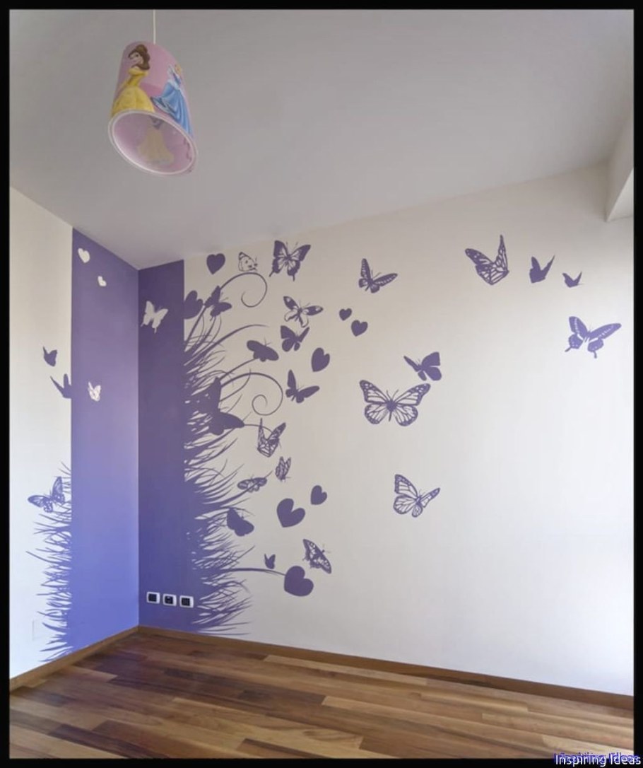 Узоры на стене краской