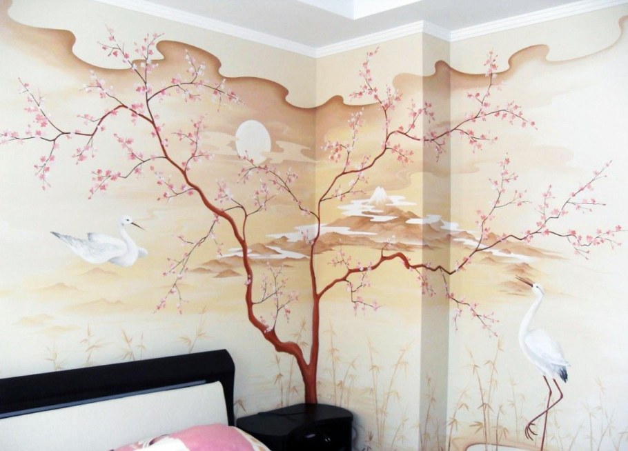 Декоративная роспись стен в интерьере