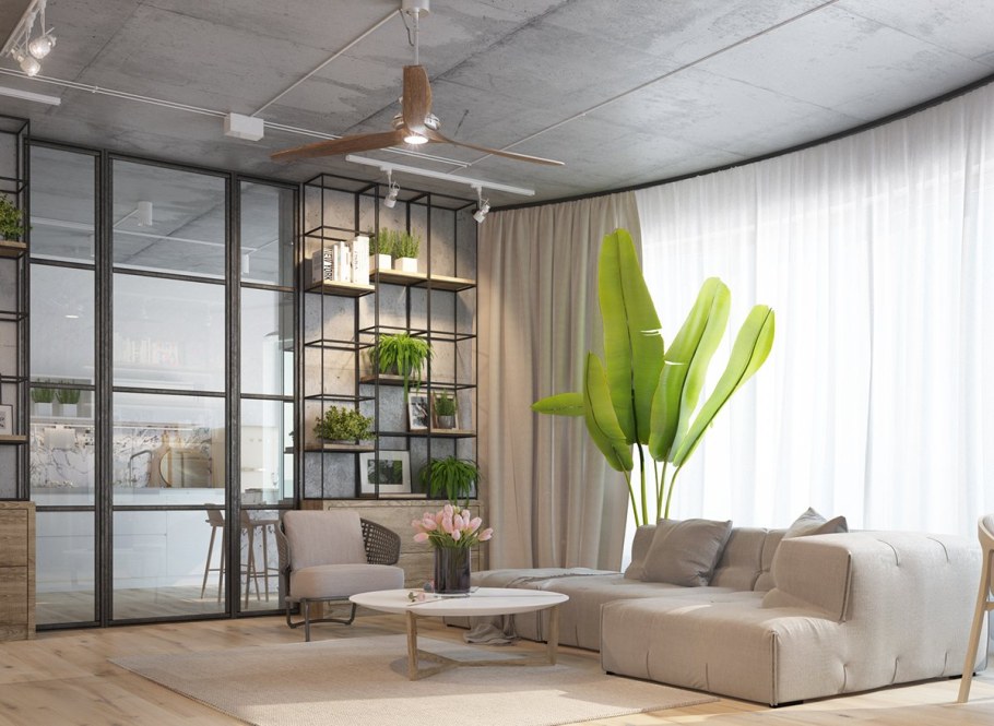 Растения в интерьере гостиной