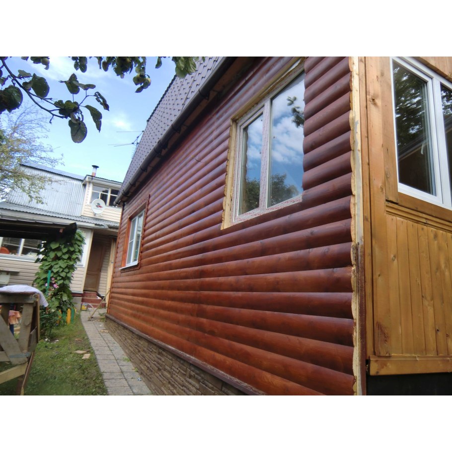 Отделка фасада из блокхауса