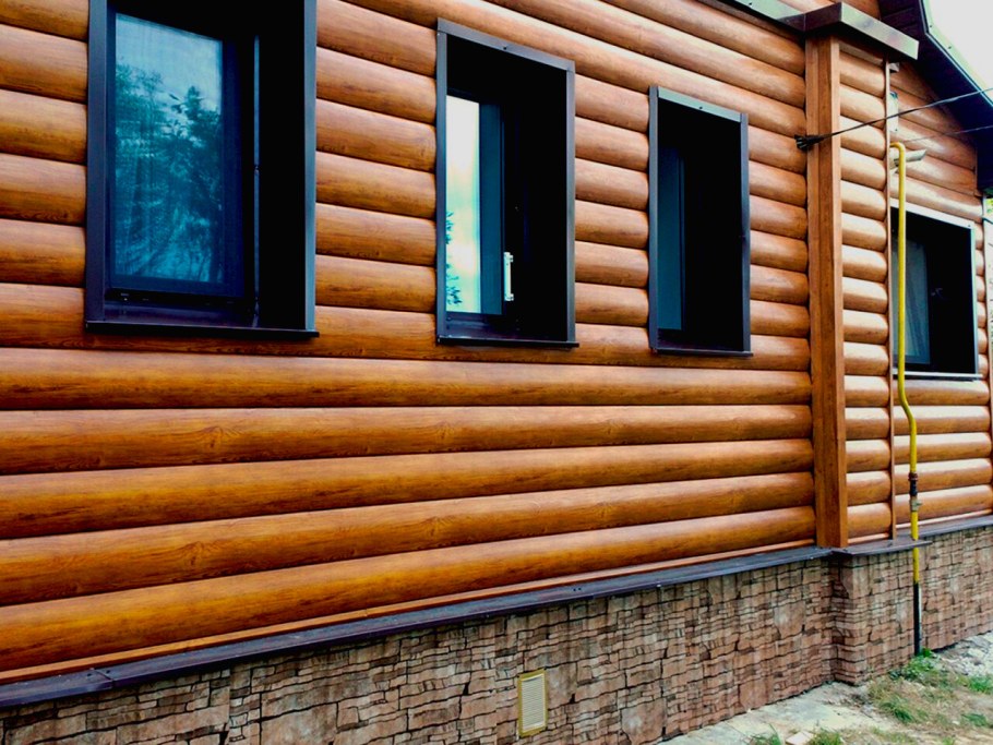 Сайдинг блок Хаус под бревно