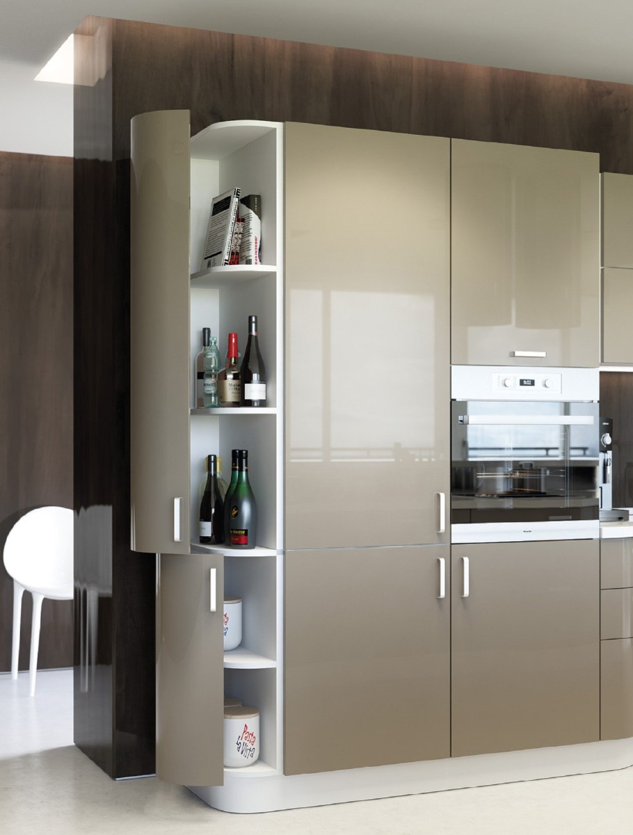 Кухня из крашенного МДФ «Орион» RAL 7002