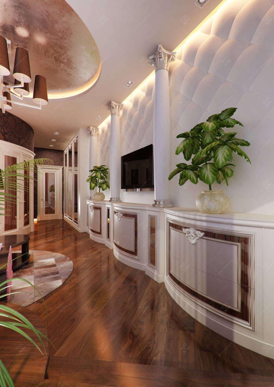 Отделка полукруглой стены