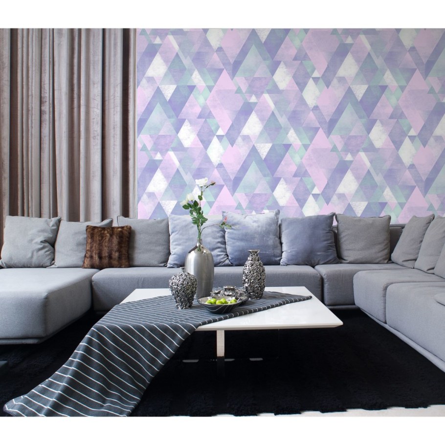 Обои из Леруа в интерьере гостиной