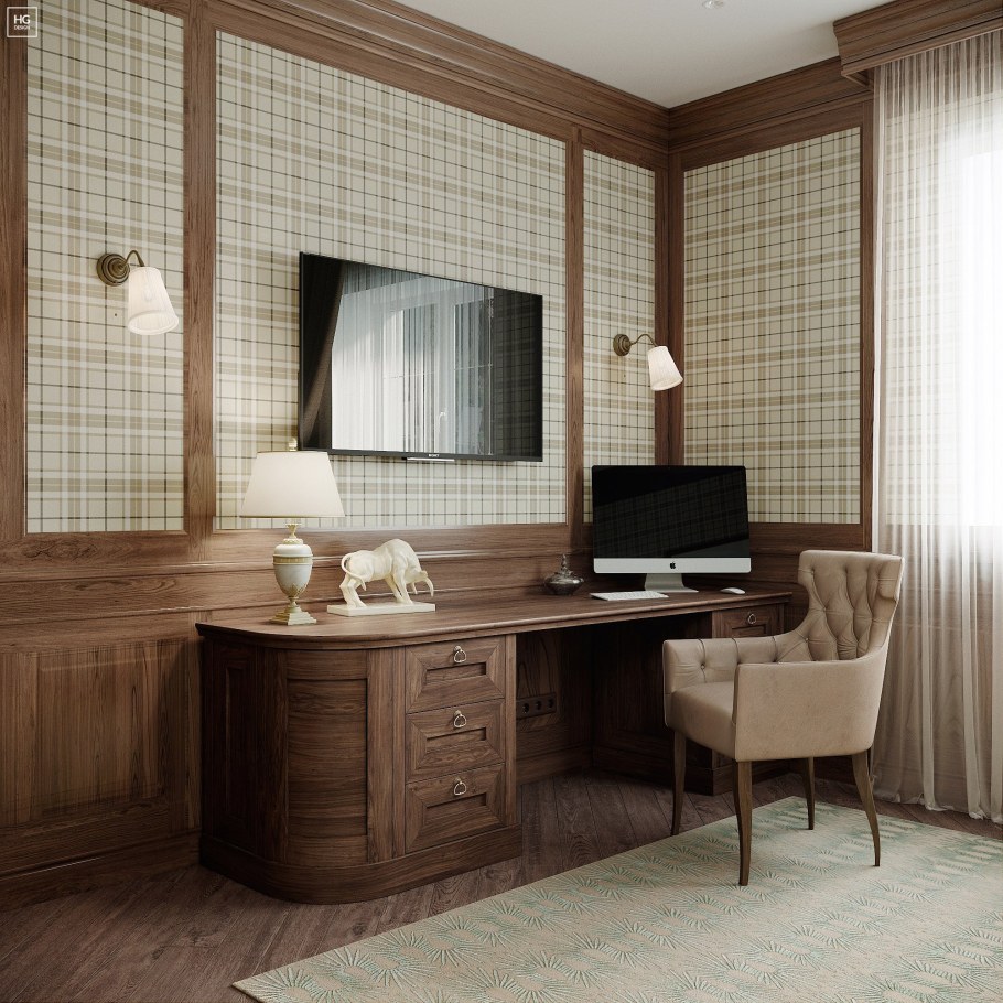 Рабочий кабинет в английском стиле