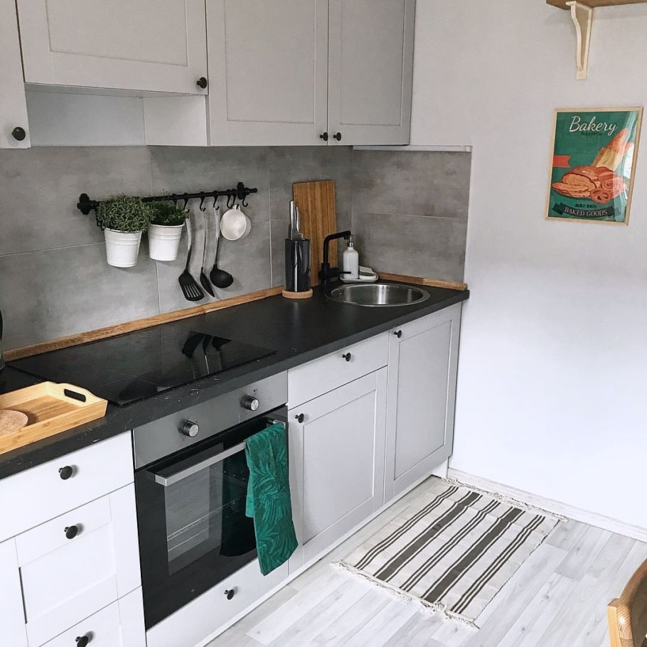 Икеа кухня КНОКСХУЛЬТ серо зеленая