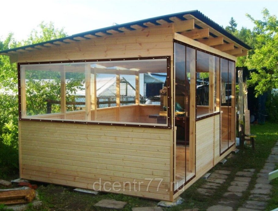 Беседка с односкатной крышей 3х4