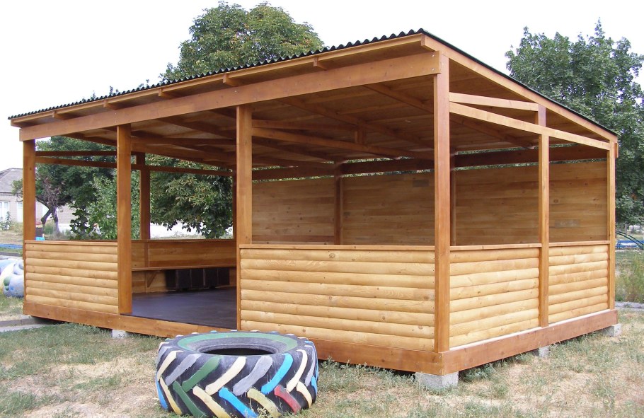 Садовая односкатная беседка 3на5