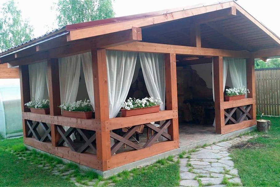 Беседка 6х4 с мангалом