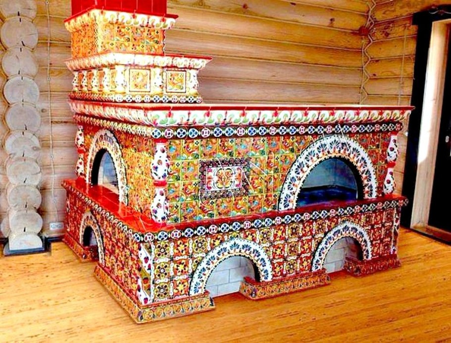 Печь с лежанкой изразцовой