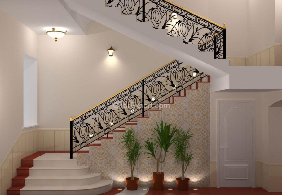 Декор лестничного пролета в частном доме