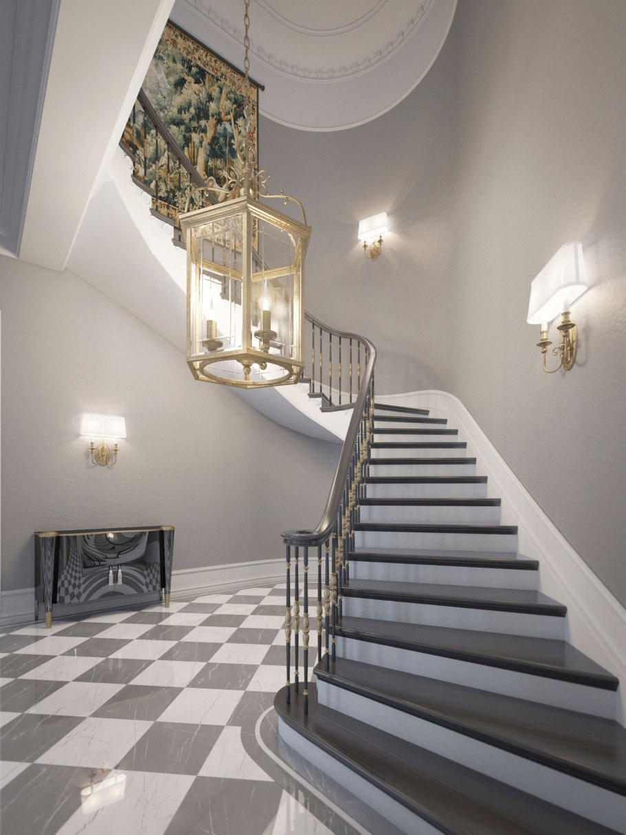 Красивые лестницы в загородных домах