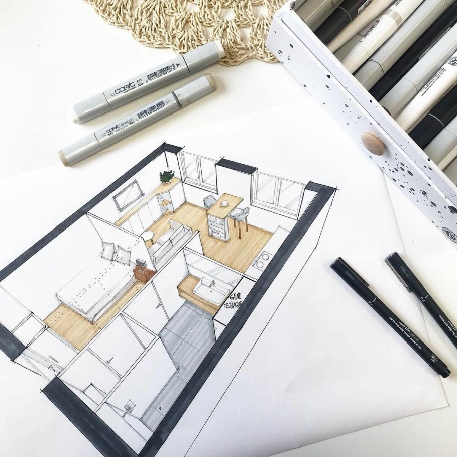 Дизайнерские проекты на бумаге