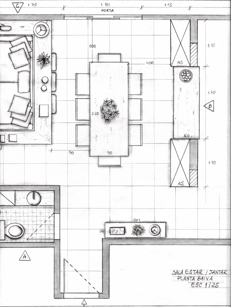 Чертеж интерьера квартиры