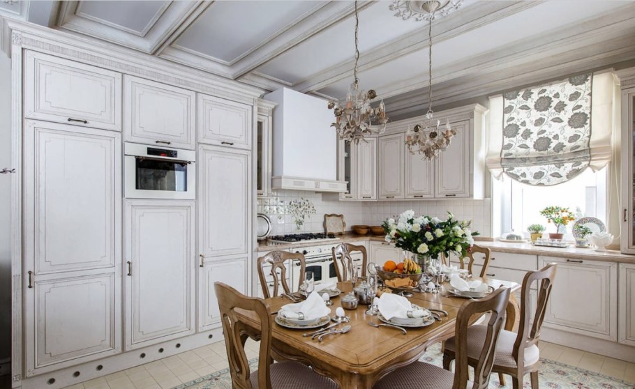Интерьер кухни столовой в стиле Прованс