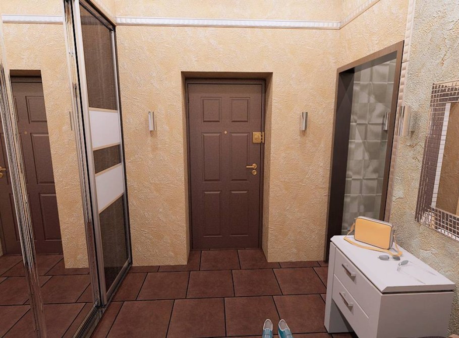 Отделка прихожей декоративной штукатуркой