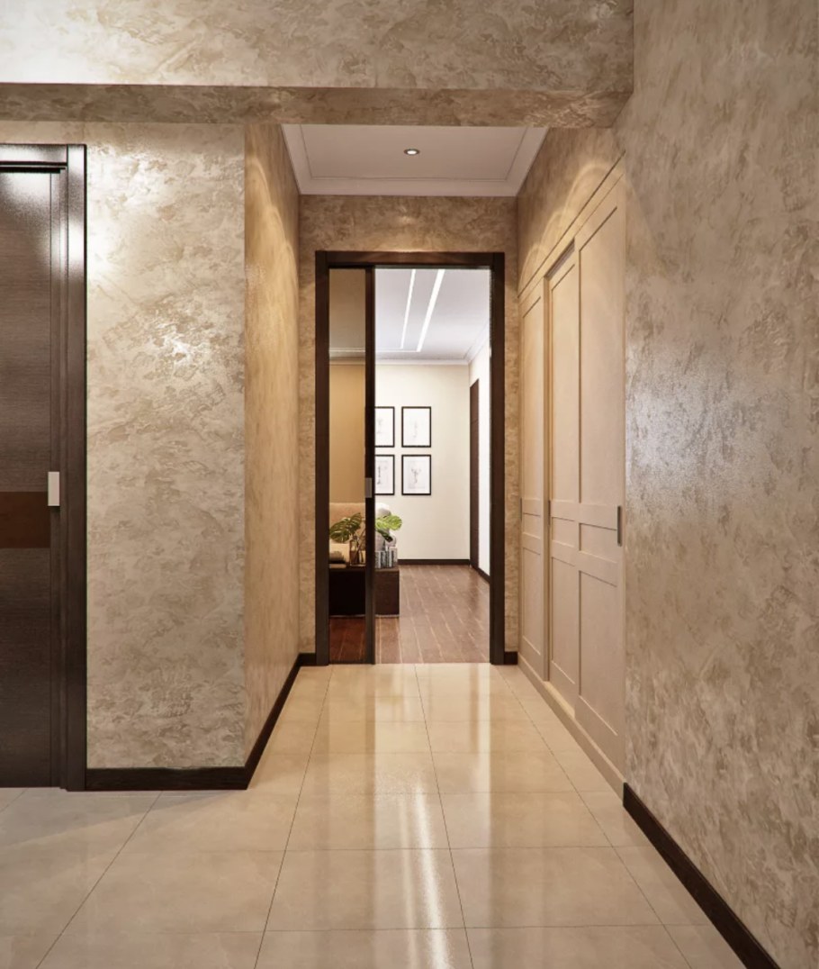 Фактурная штукатурка в коридоре